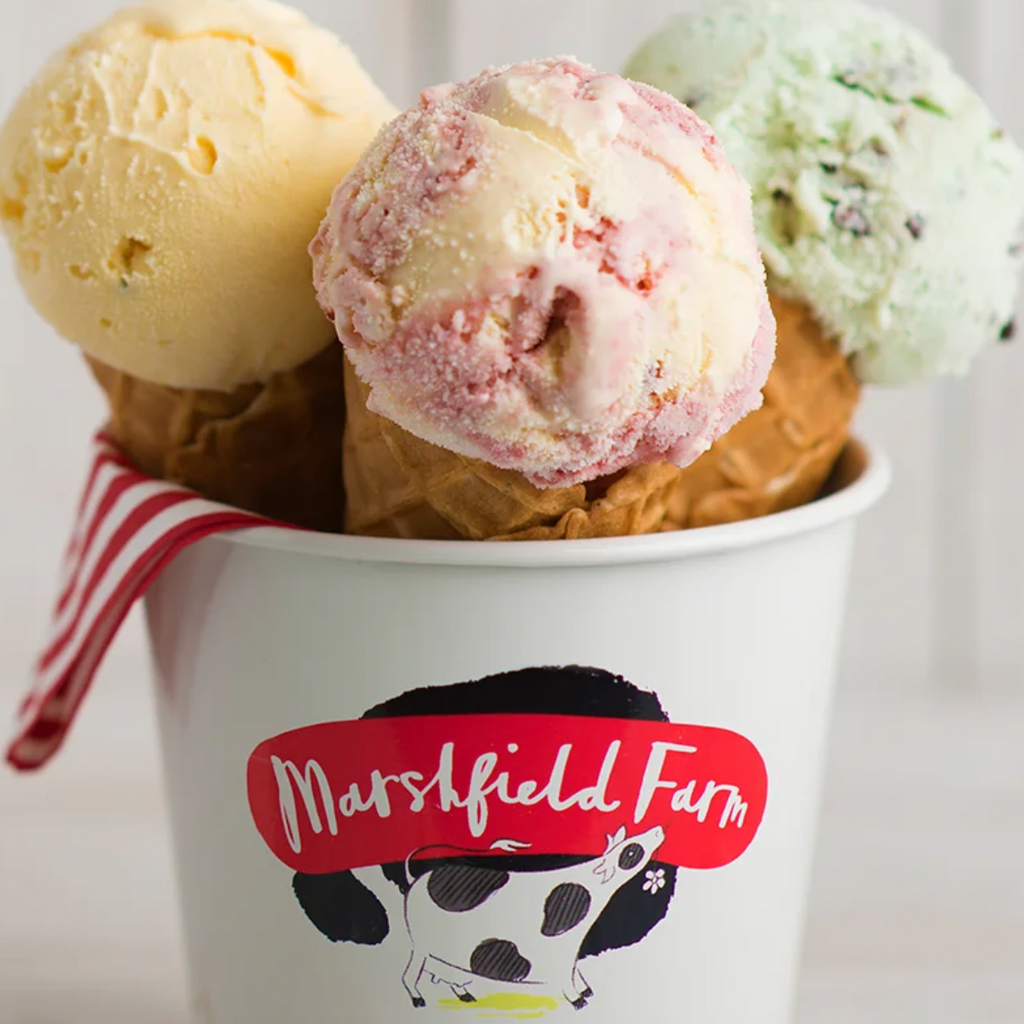 Marshfield Farm Ice creams in a tub